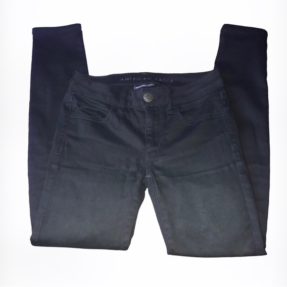 AMERICAN EAGLE OUTFITTERS Next Level Stretch Skinny Mid Rise Denim Jeggings - Picture 1 of 4